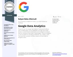 Certified Google Data Analytics Certificate