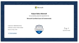 Microsoft Certified Azure AI Fundamentals Certificate
